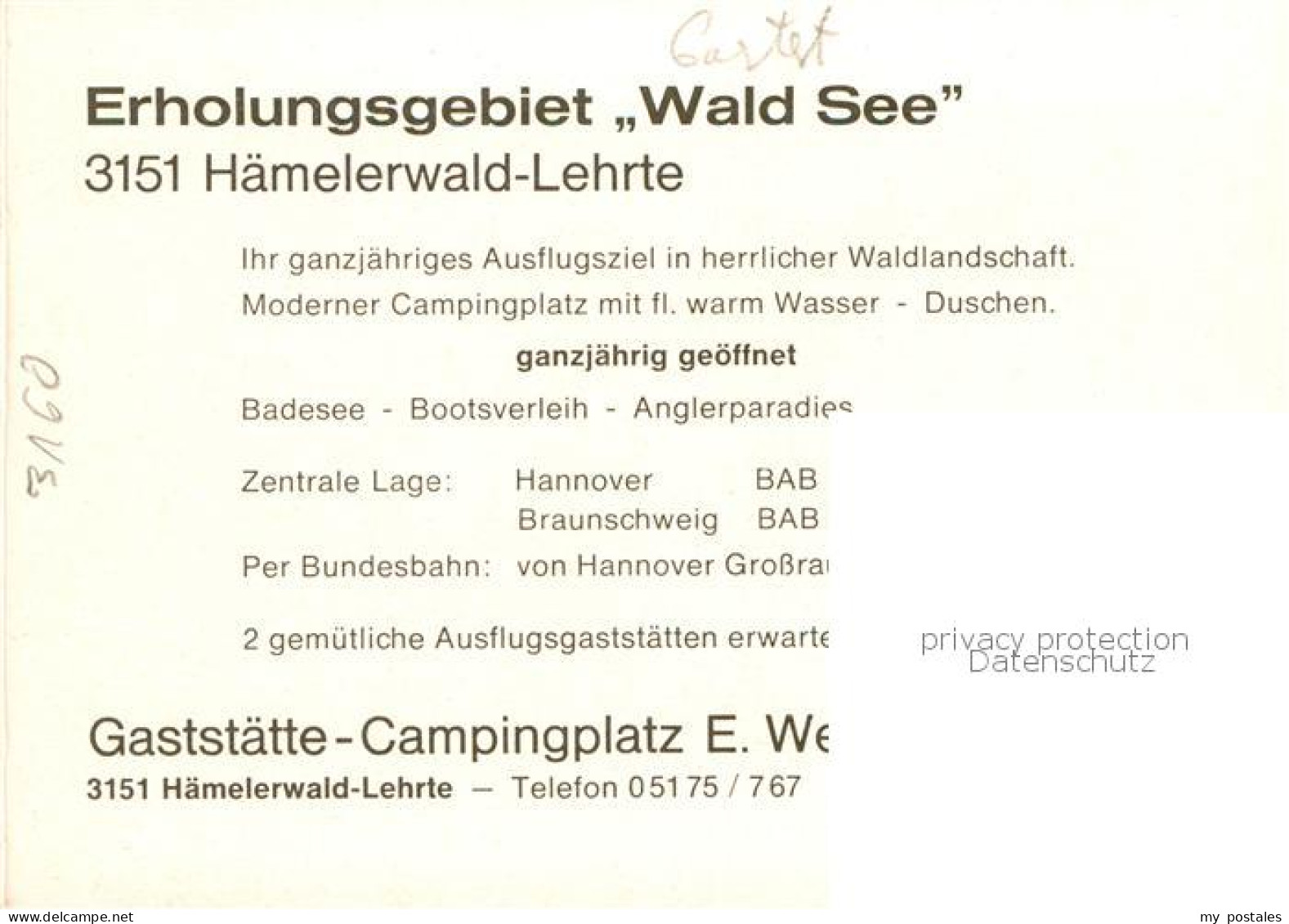 73849501 Haemelerwald Gaststaette Forsthaus Hainwald Am Waldsee Haemelerwald - Lehrte