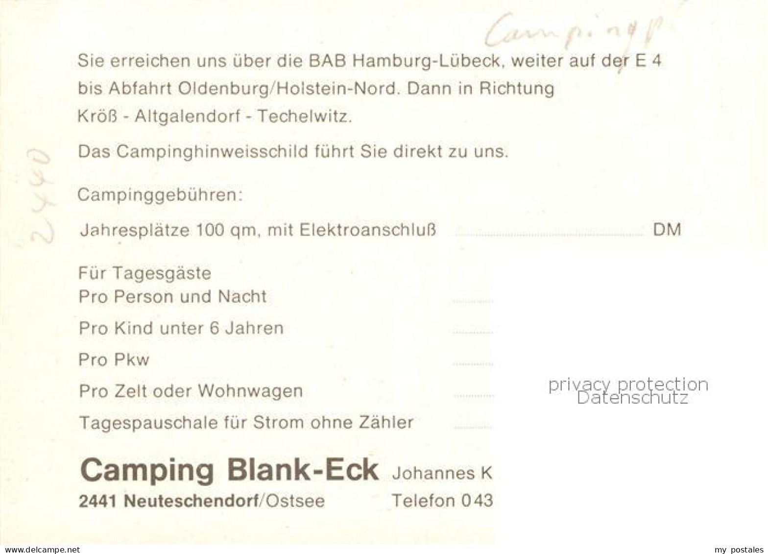 73849493 Neuteschendorf Campingplatz Blank-Eck An Der Ostsee Neuteschendorf - Oldenburg (Holstein)