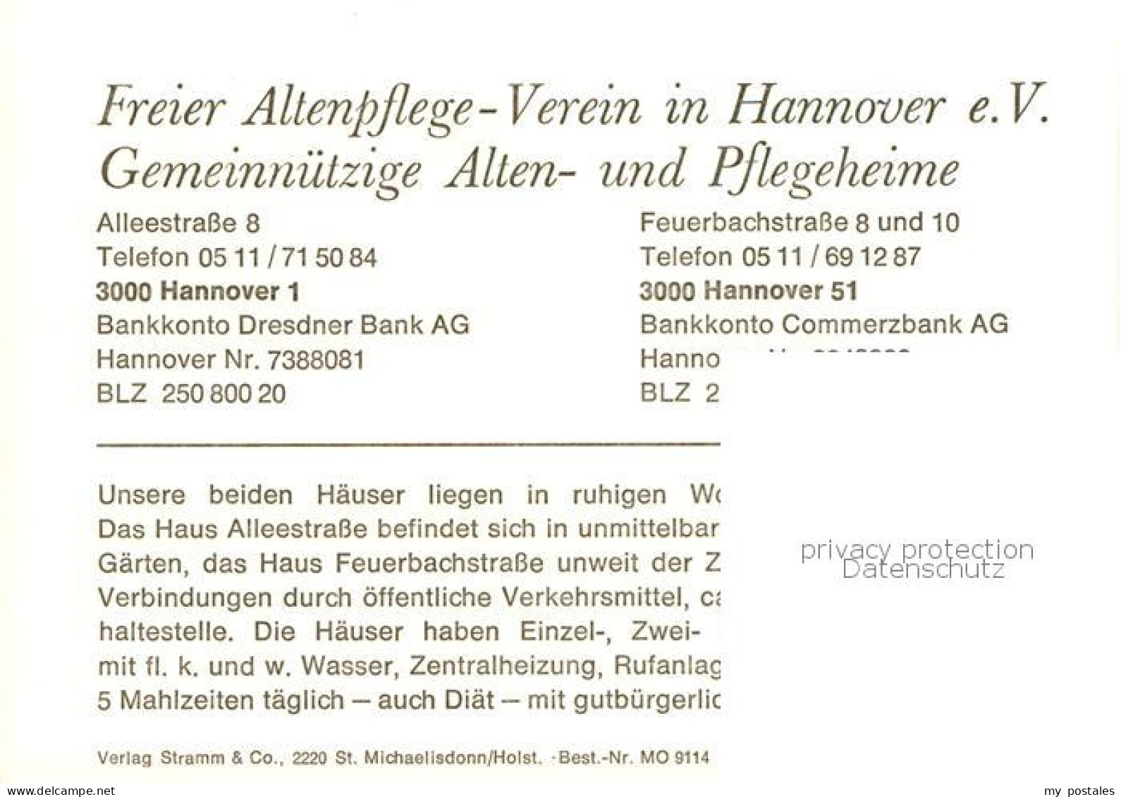 73849489 Hannover Freier Altenpflege-Verein In Hannover E.V. Hannover - Hannover