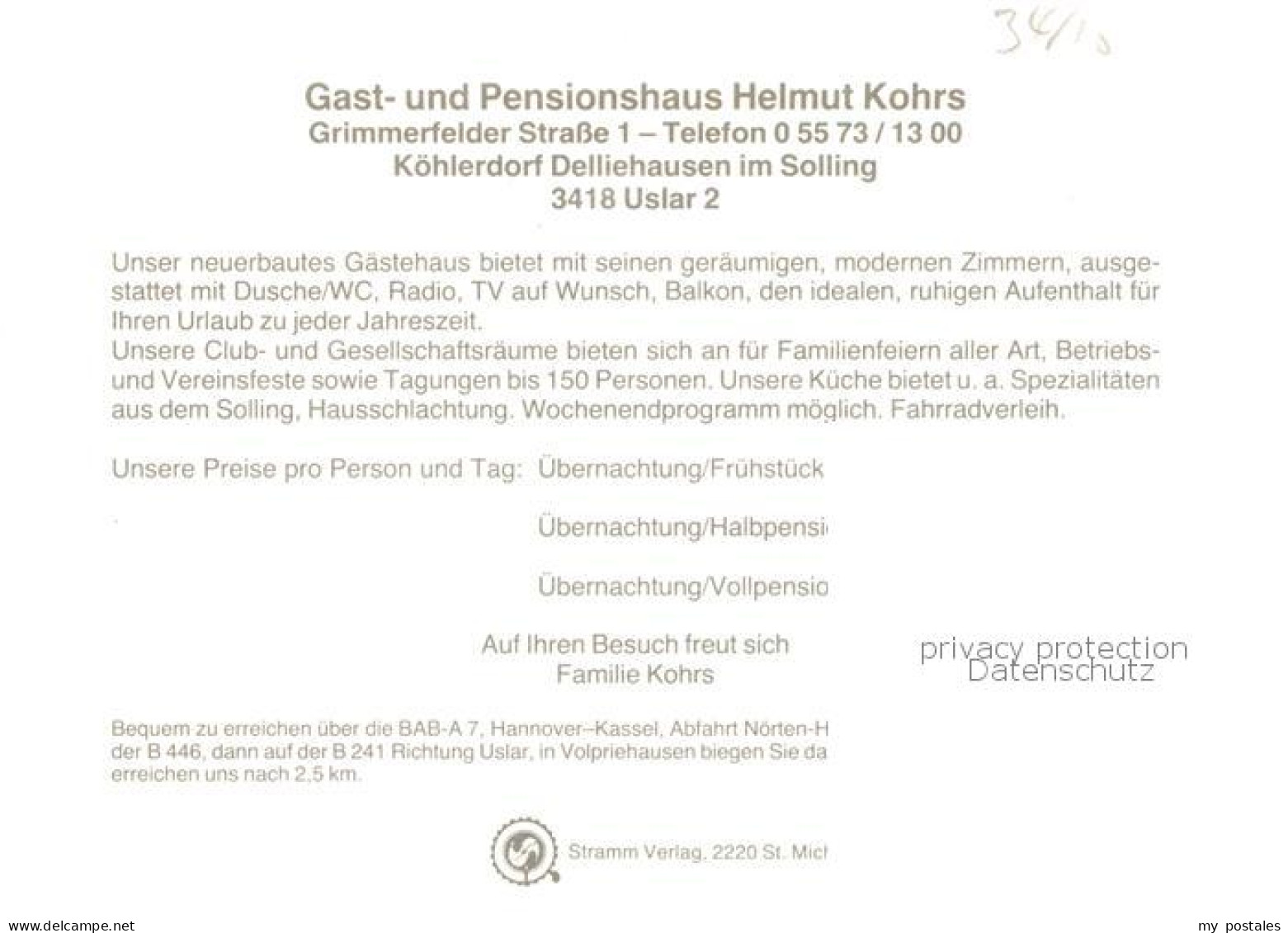 73849475 Delliehausen Gast- Und Pensionshaus Kohrs Delliehausen - Uslar