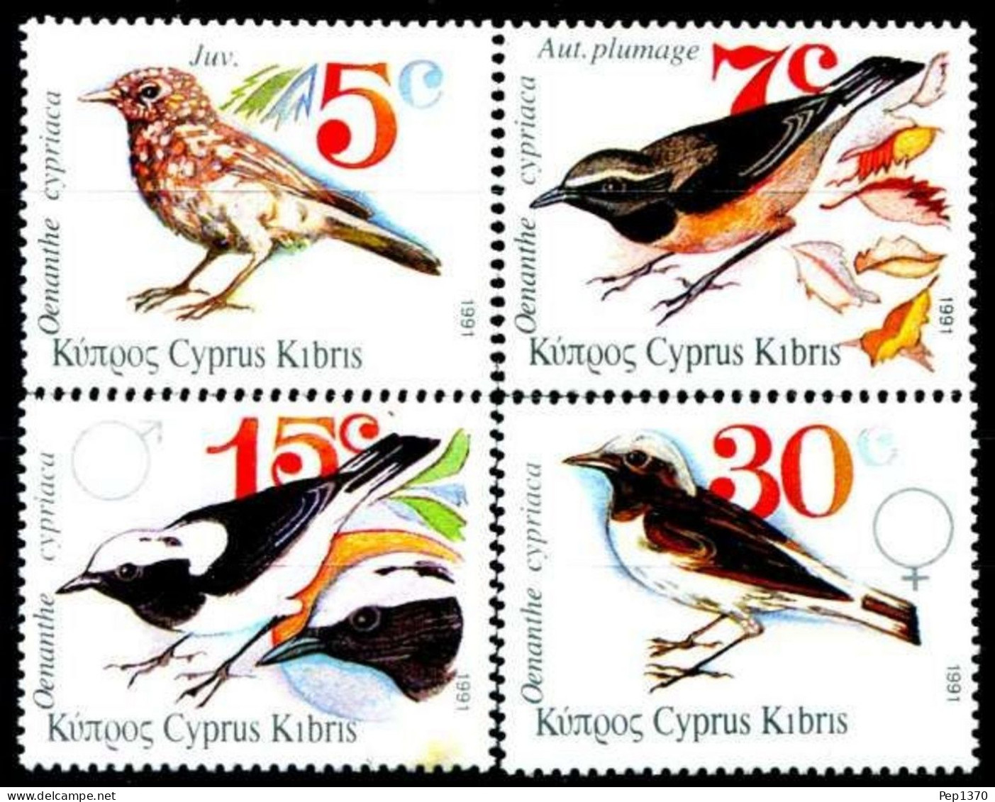 CHIPRE 1991 - AVES - PAJAROS - YVERT 772/775** - Andere & Zonder Classificatie