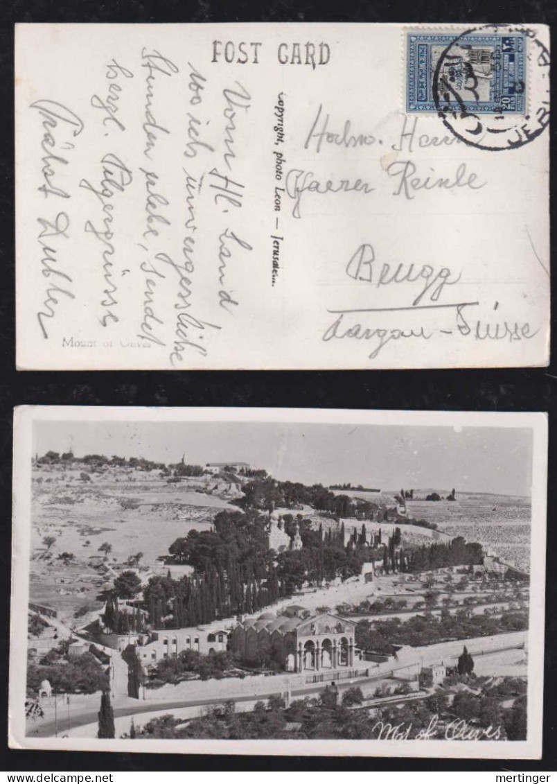 Jordan 1953 Picture Postcard JERUSALEM X BRUGG Switzerland - Jordanië