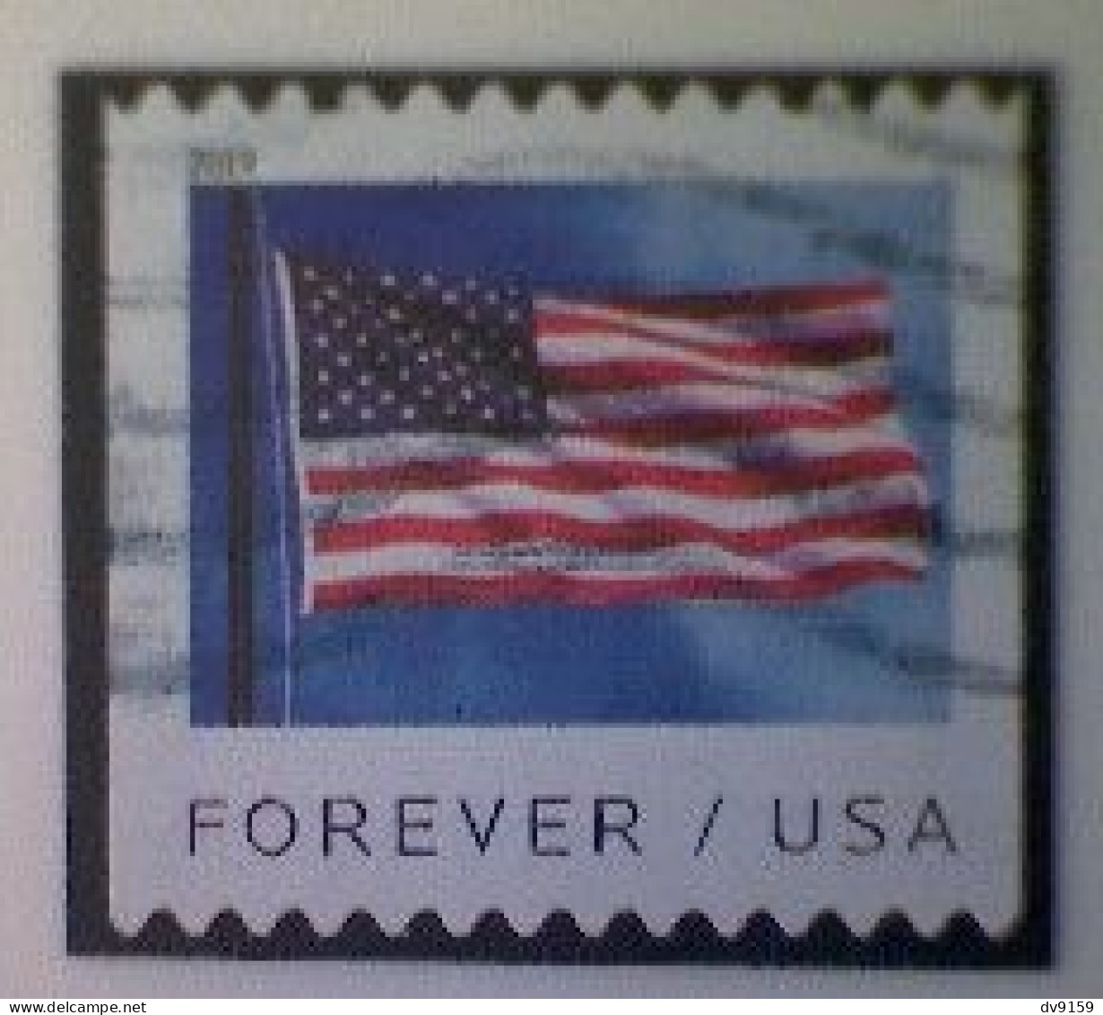 United States, Scott #5343, Used(o) Coil, 2019, Flag Definitive, (55¢) - Used Stamps