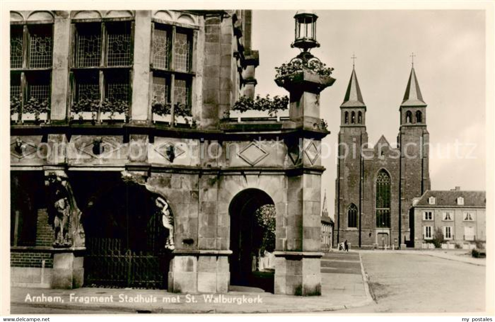 73827578 Arnhem Arnheim NL Fragment Stadhuis Met St Walburgkerk  - Other & Unclassified