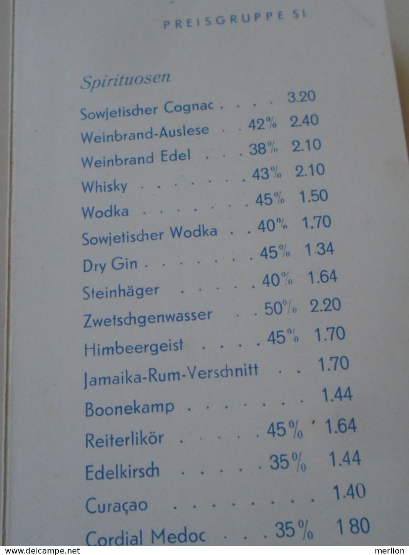 D202233 Menu, Menü-Karte  Tanzbar HO  Hotel   Chemnitzer Hof -   Karl Marx Stadt  1959 - Menú