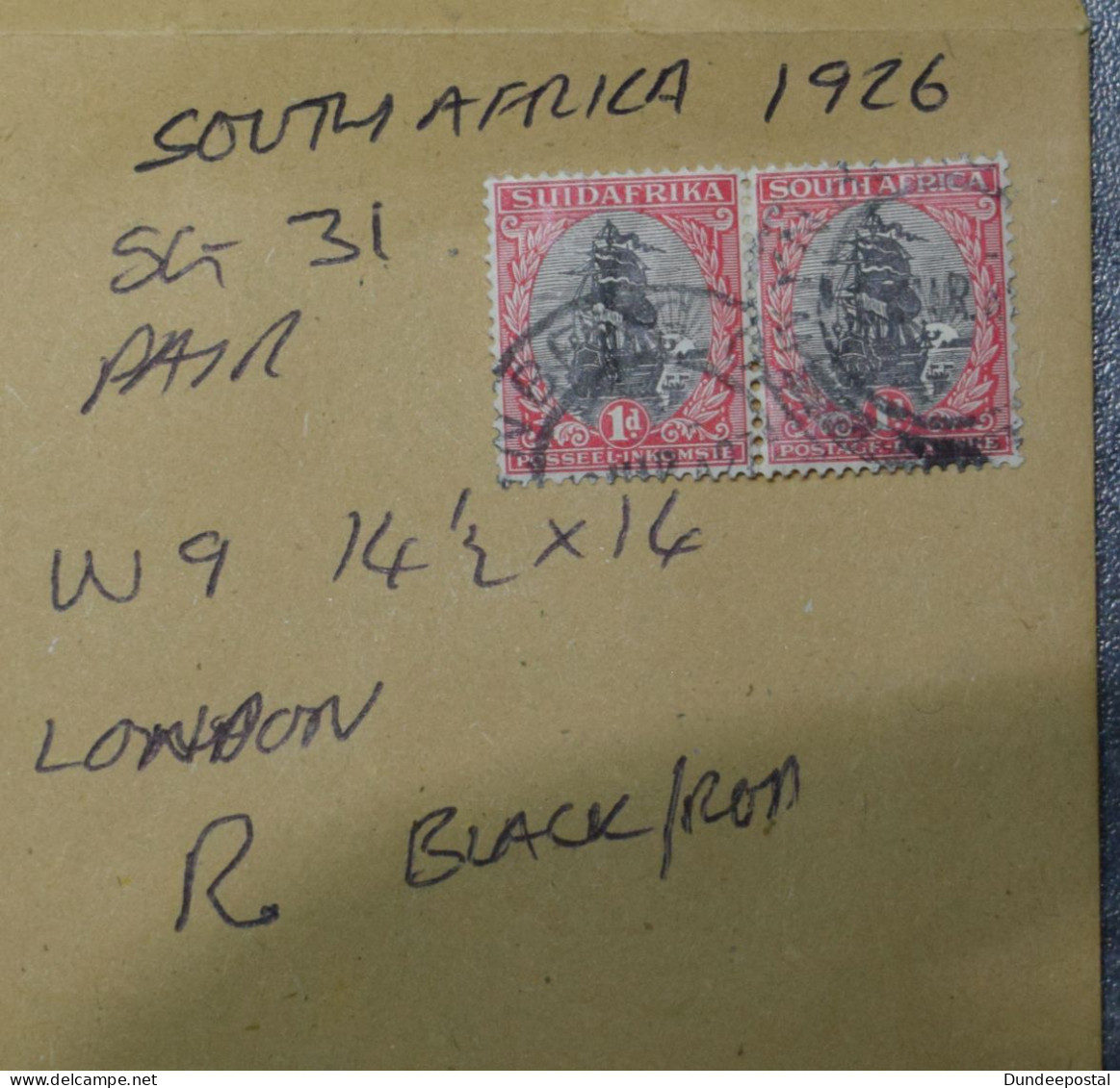 SOUTH AFRICA  STAMPS Drommedaris Ship 1d  1926  L2  ~~L@@K~~ - Usados