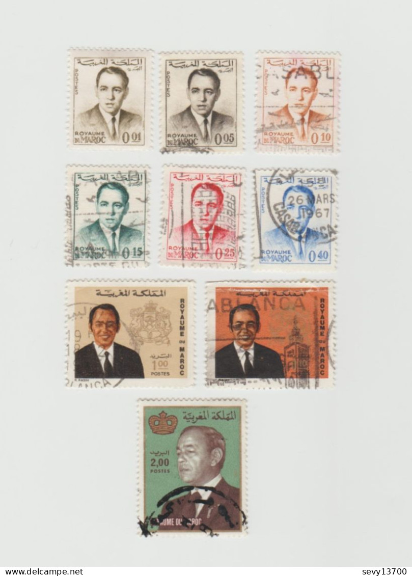 Maroc Lot De 30 Timbres Le Roi Hassan - Marruecos (1956-...)