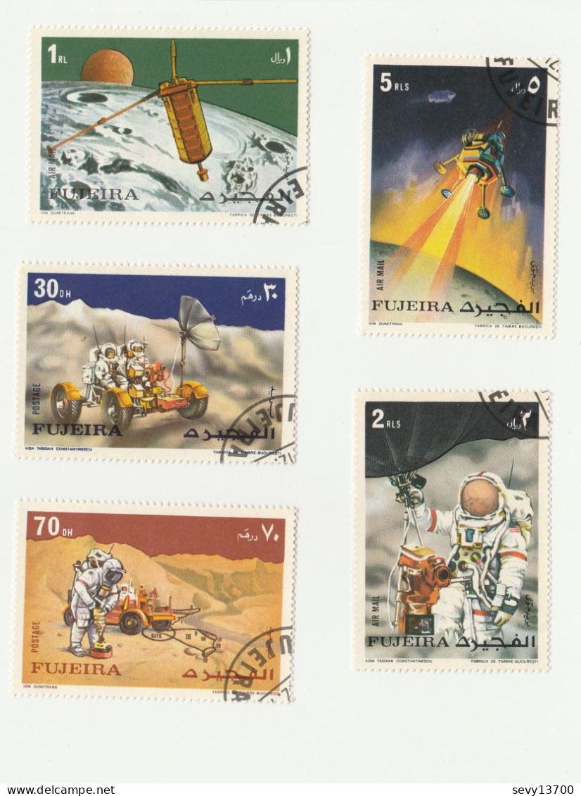 Fujeira - Lot 8 Timbres Espace - 1972 = 5 Timbres N° Mi 833A à 837A -1970 Mi FU 471 A  Apollo 13- - Fudschaira