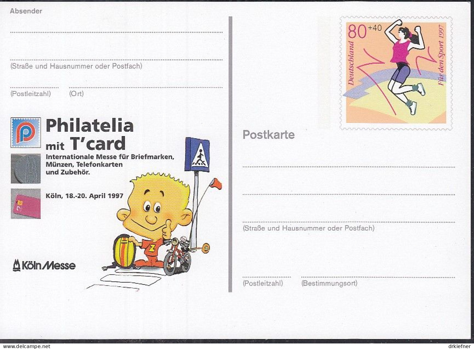 BRD PSo 45,  Ungebraucht, PHILATELIA Mit T-CARD, 1997, Sporthilfe - Postcards - Mint