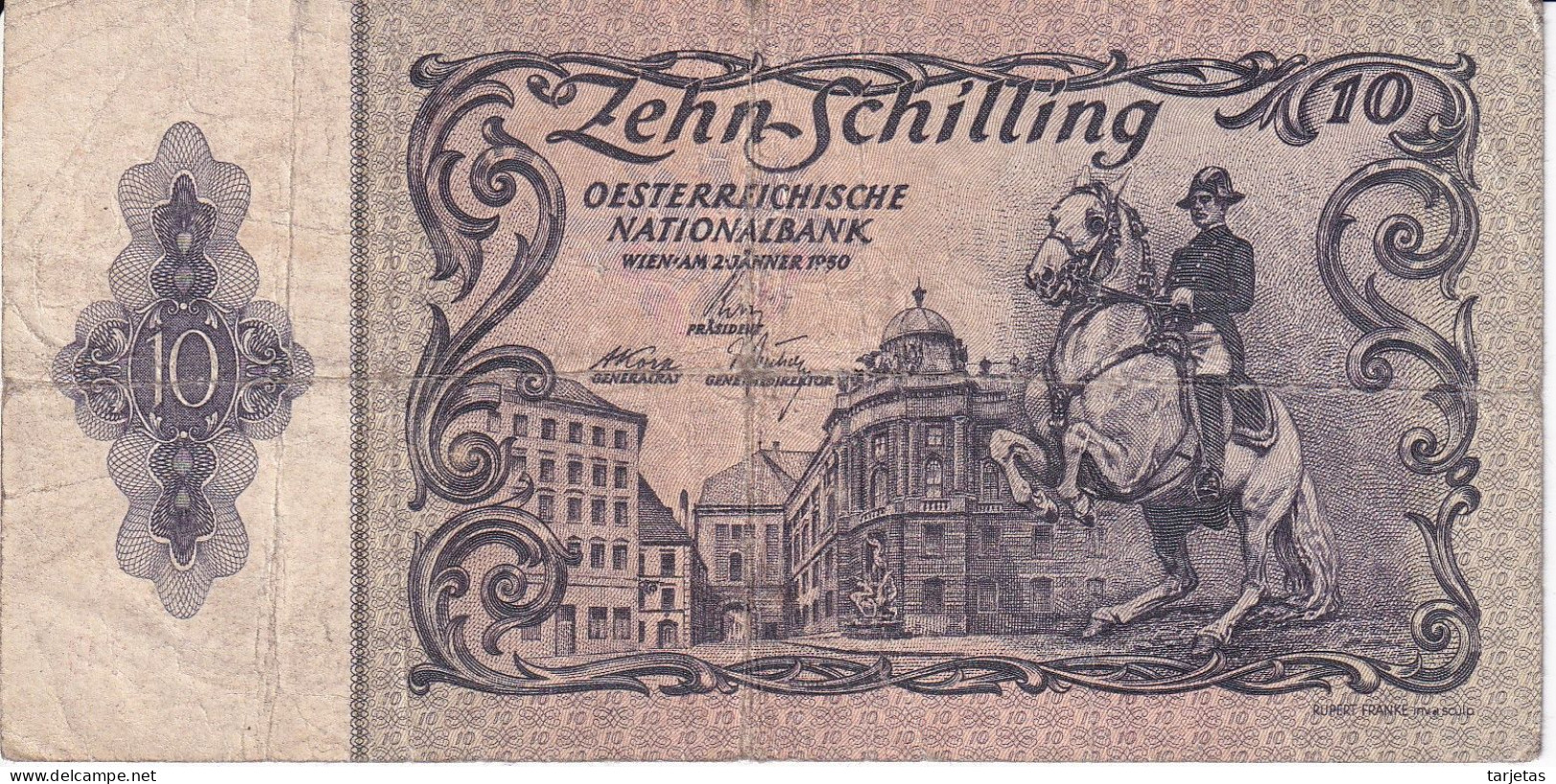 BILLETE DE AUSTRIA DE 10 SCHILLING DEL AÑO 1950 (BANKNOTE) - Autriche