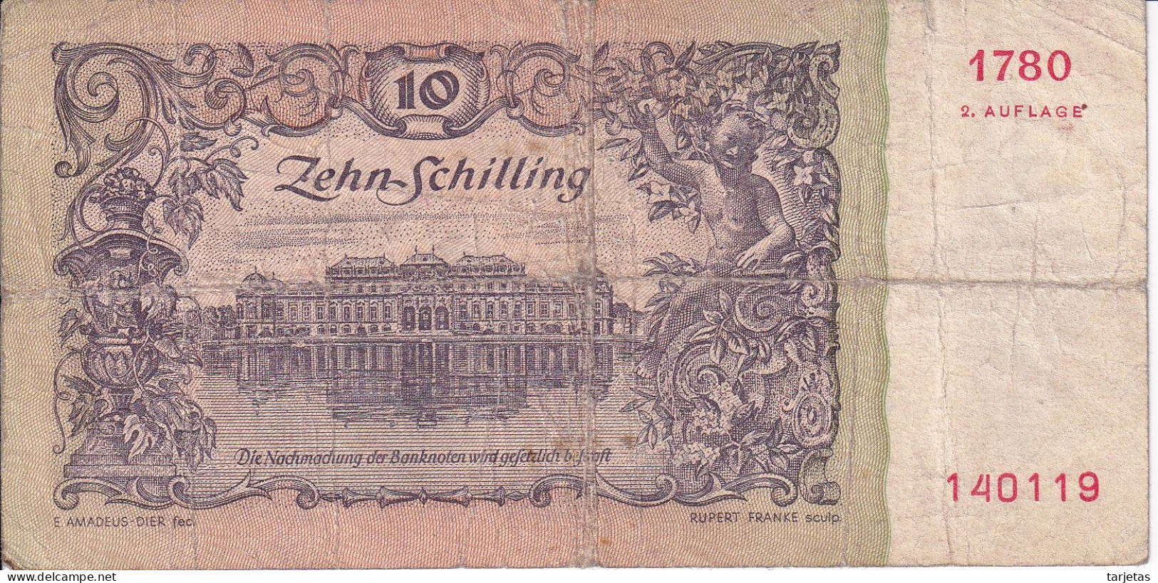 BILLETE DE AUSTRIA DE 10 SCHILLING DEL AÑO 1950 (BANKNOTE) - Oesterreich