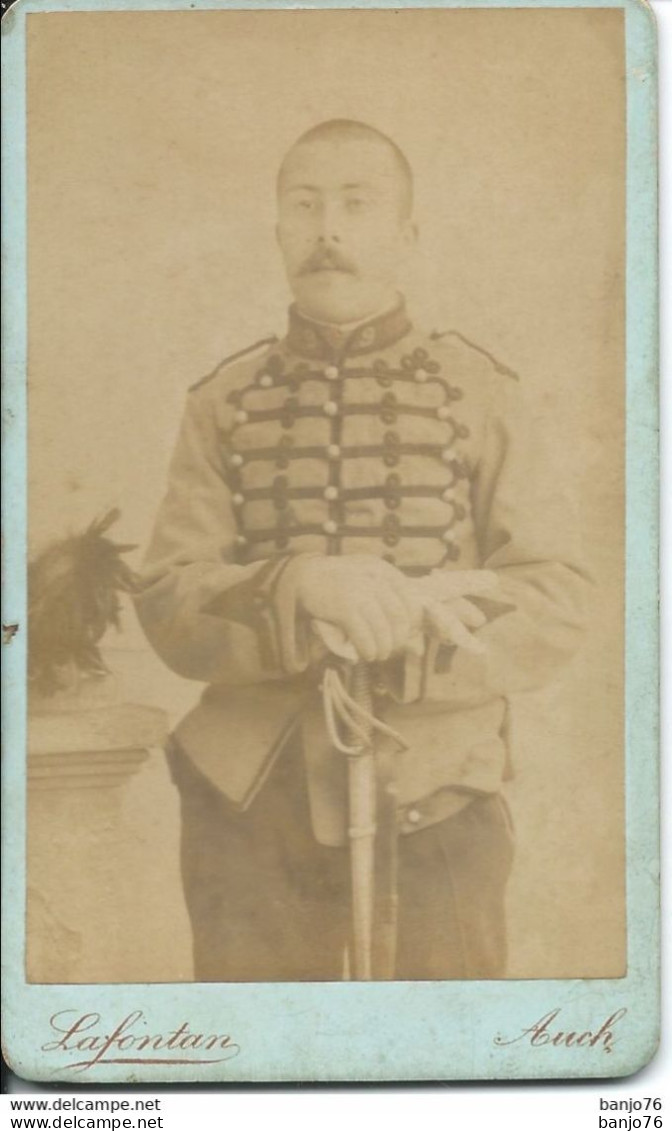 Photo Originale Militaire Format Carte De Visite - Portrait Par Photographe Luc LAFONTAN - Auch - Krieg, Militär