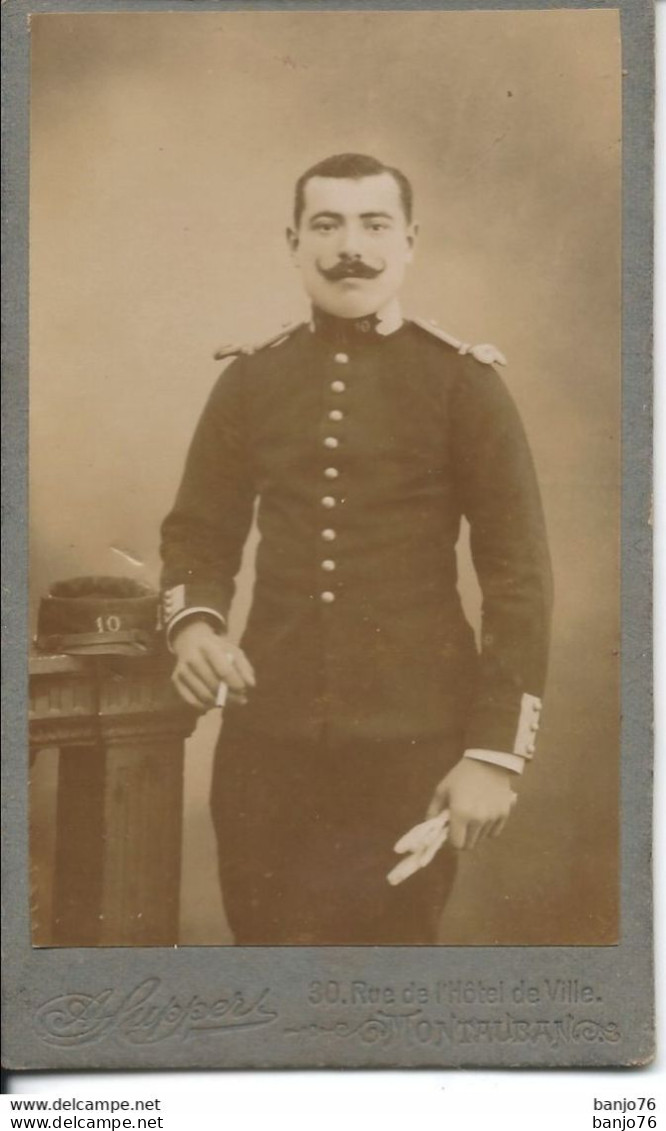 Photo Originale Militaire Format Carte De Visite - Portrait Par Photographe A. SUTTER - Montauban - Guerra, Militares