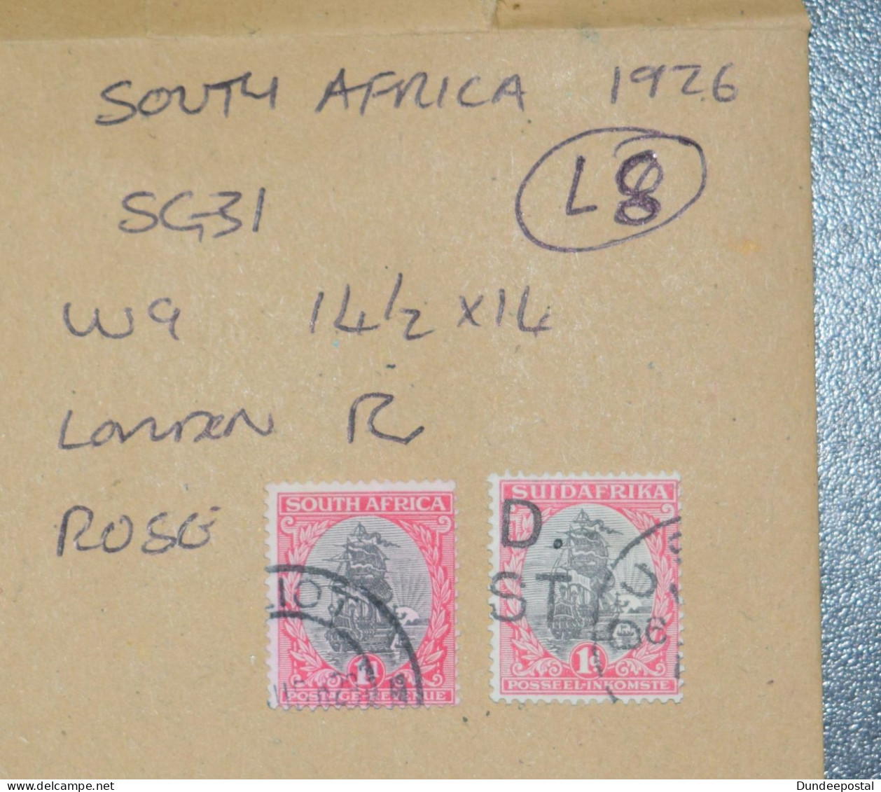 SOUTH AFRICA   STAMPS Drommedaris Ship 1d  1926  L8  ~~L@@K~~ - Used Stamps