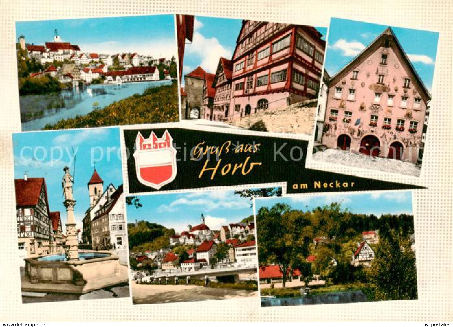 73826288 Horb Neckar Panorama Brunnen Stadtansichten Rathaus Horb Neckar - Horb