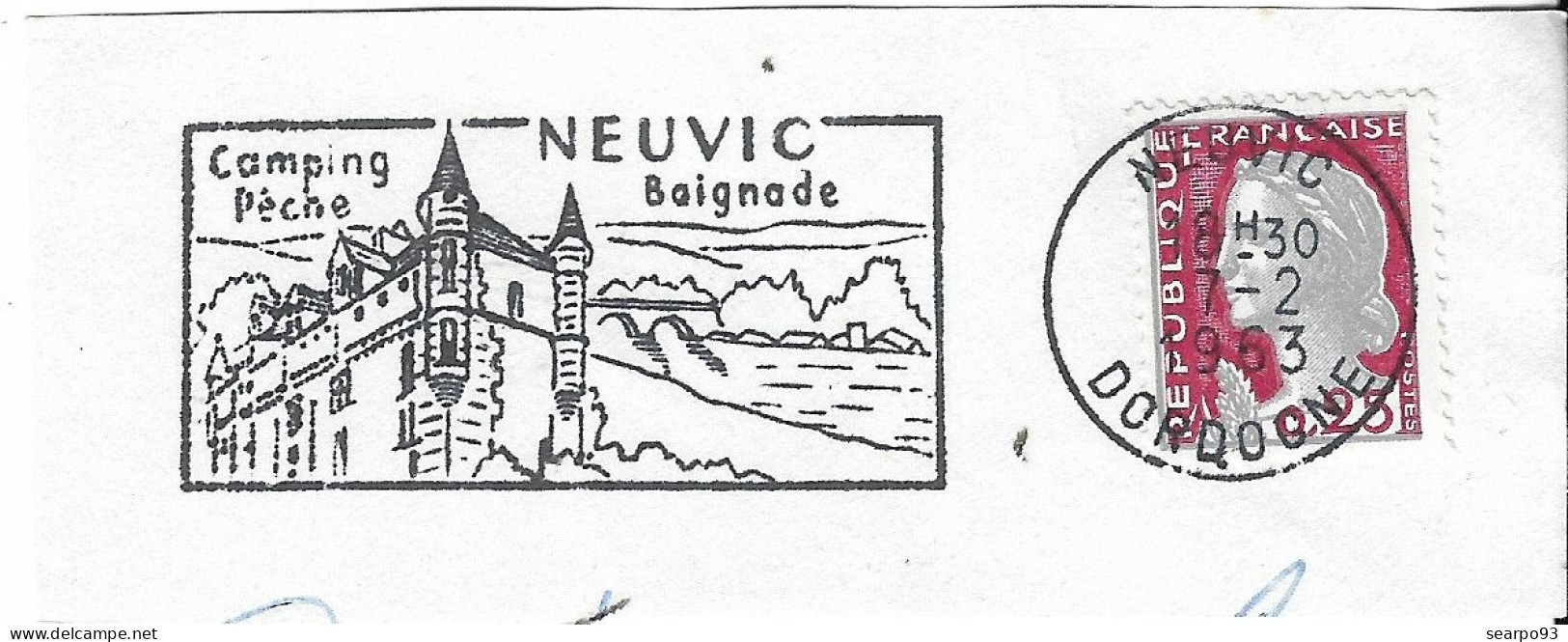 FRANCE. POSTMARK. CASTLE. NEUVIC. 1963 - 1961-....