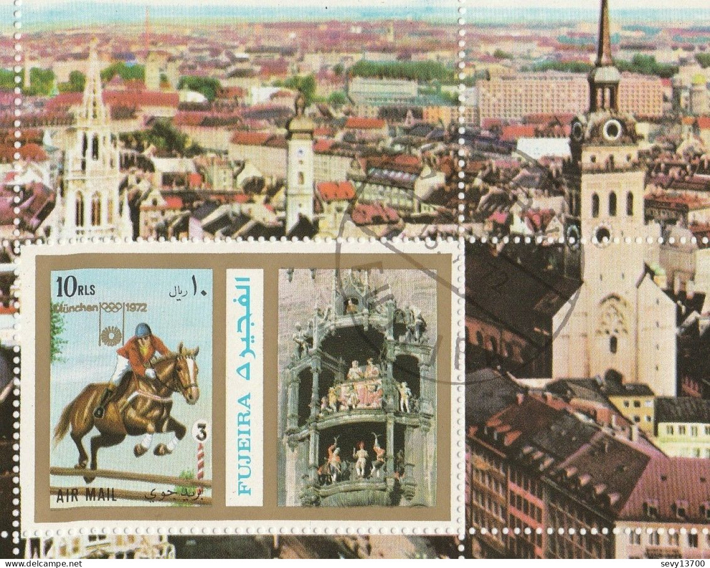 Fujeira 10 Timbres Et 3 Blocs Timbre Jeux Olympiques Munich 1972 - Equitation - Cheval D'arçon - Parcours De La Flamme - Fujeira