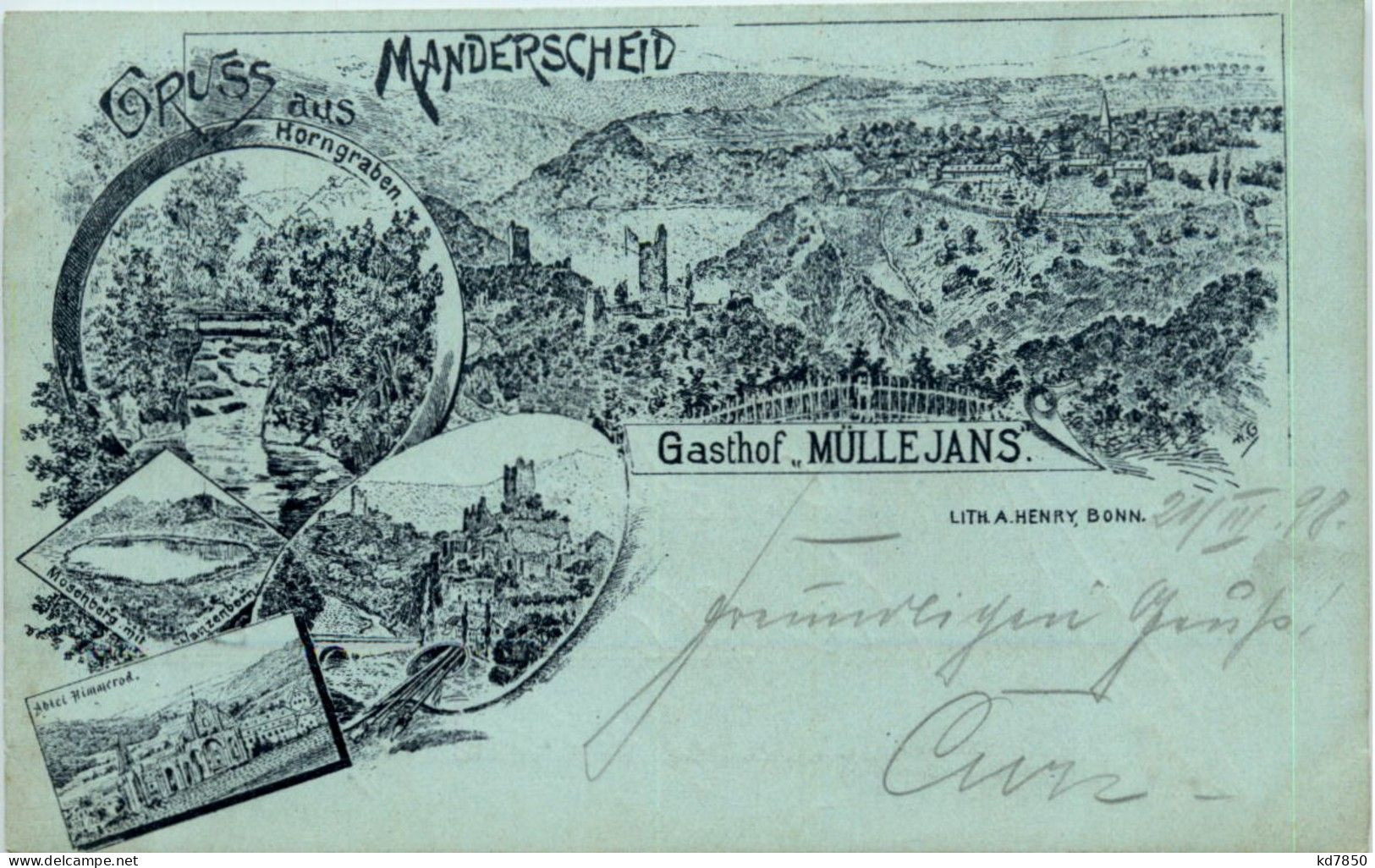 Gruss Aus Manderscheid - Litho - Manderscheid