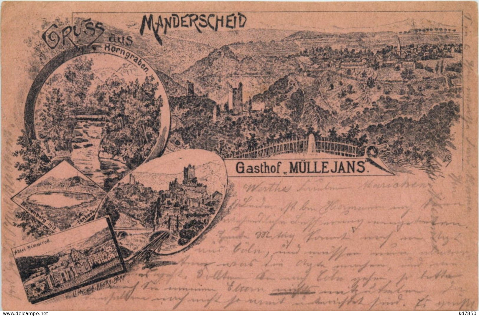 Gruss Aus Manderscheid - Litho - Manderscheid