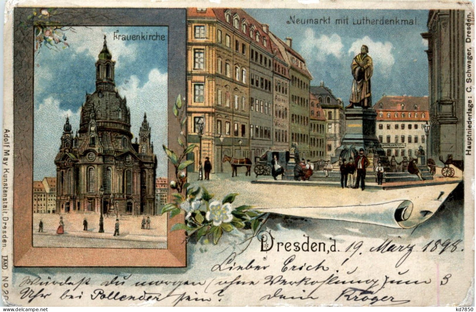 Gruss Aus Dresden - Litho - Dresden