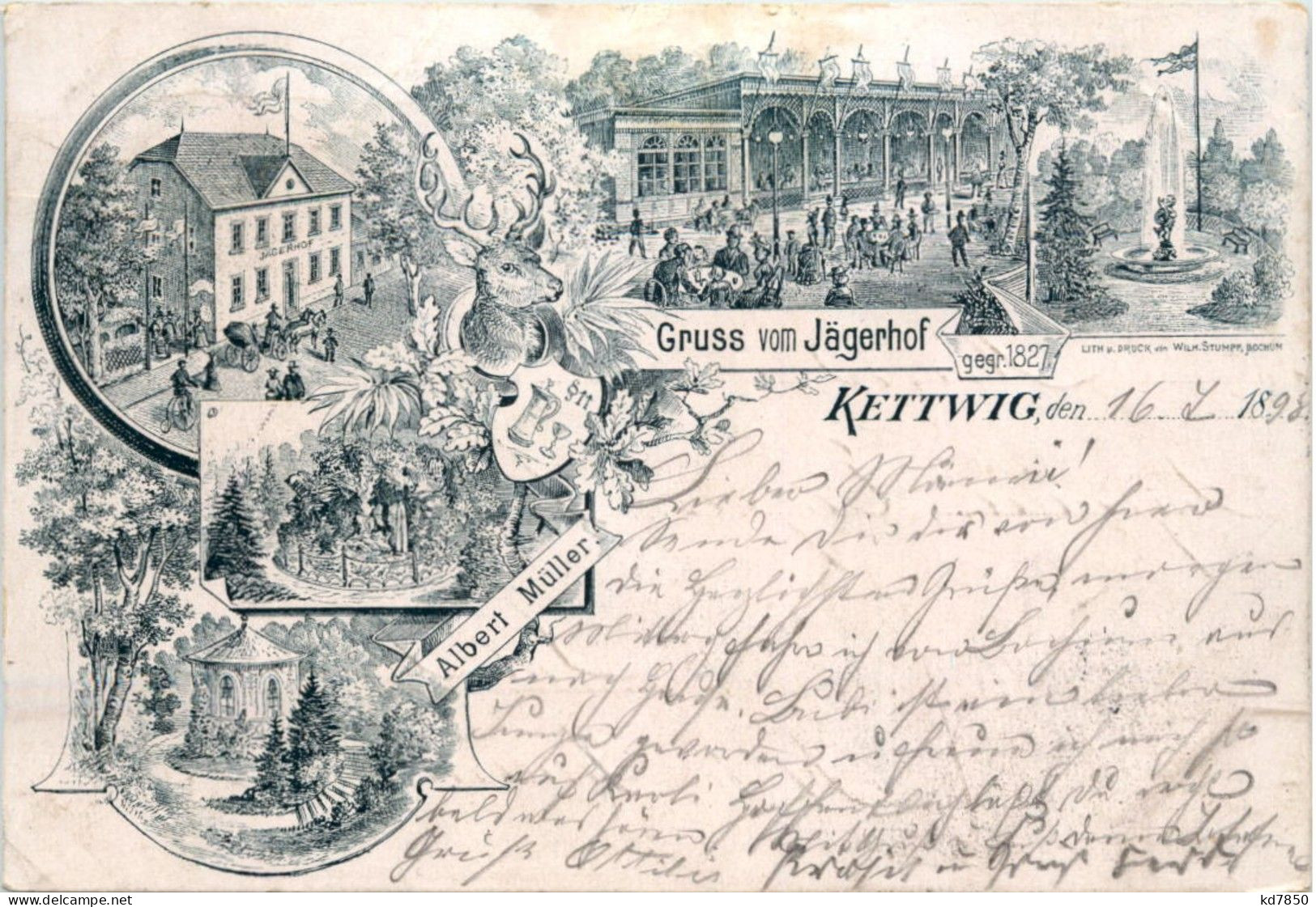 Gruss Aus Kettwig - Litho - Bahnpost - Essen