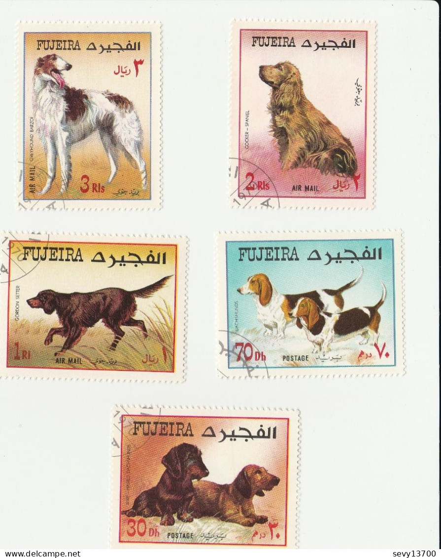 Fujeira - Lot De 28 Timbres - Contes - Automobiles - Chien - Oiseaux - Fujeira