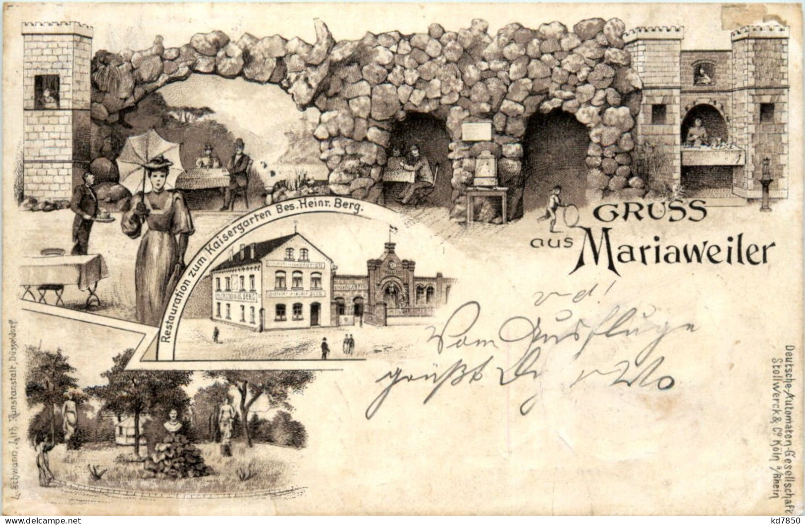 Gruss Aus Mariaweiler - Restauration Zum Kaisergarten - Litho - Dueren