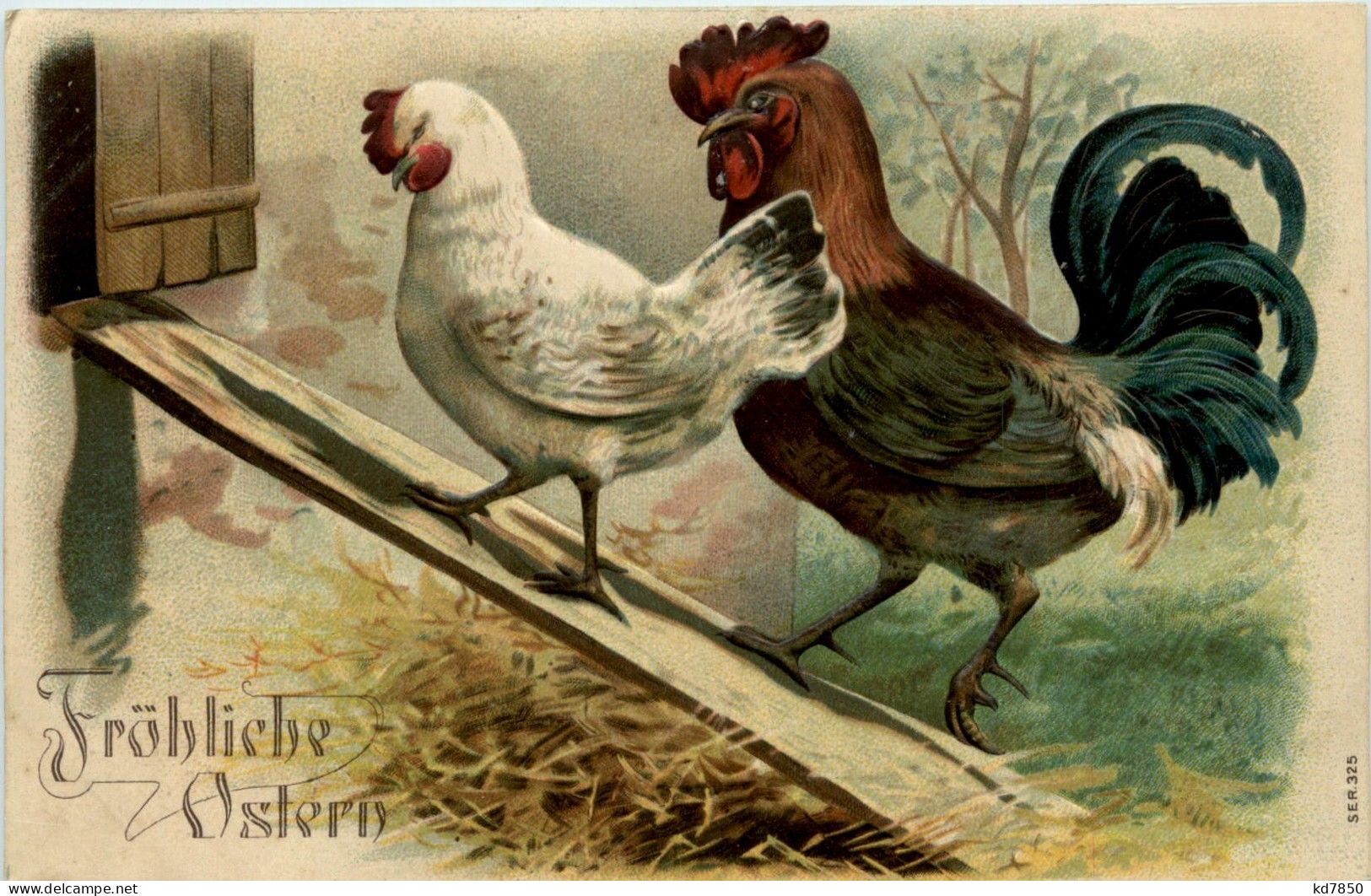 Ostern - Geflügel - Chicken - Prägekarte - Easter