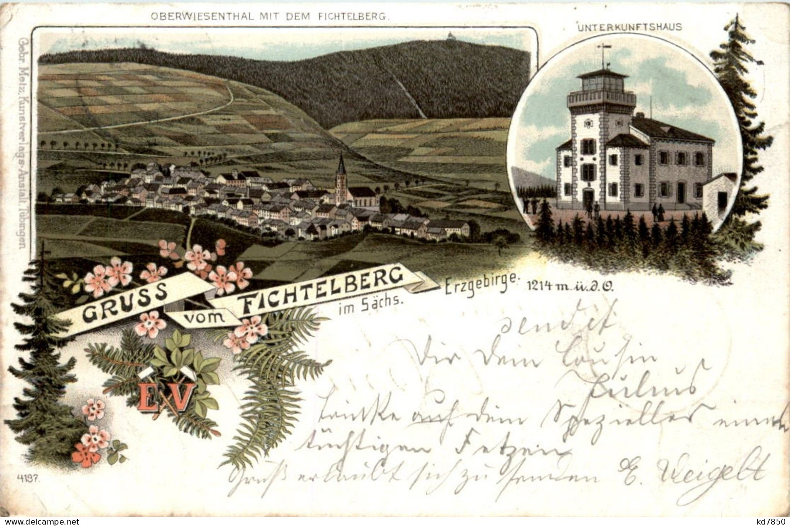 Gruss Vom Fichtelberg - Oberwiesenthal - Litho 1897 - Oberwiesenthal