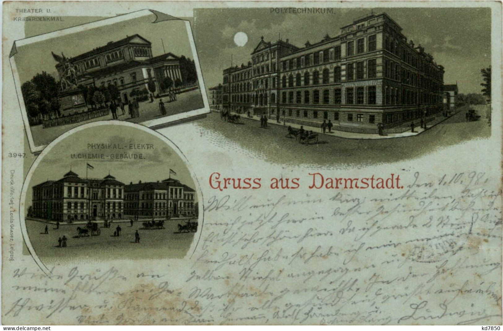 Gruss Aus Darmstadt - Litho - Darmstadt
