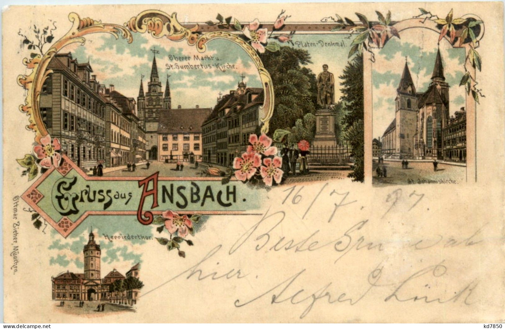 Gruss Aus Ansbach - Litho - Ansbach