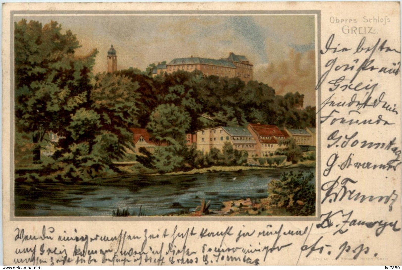 Greiz - Oberes Schloss - Litho - Greiz