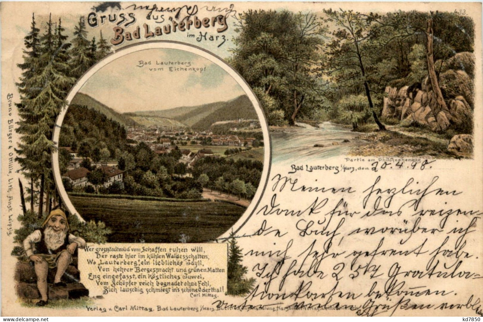 Gruss Aus Bad Lauterberg - Litho - Bahnpost Stempel - Bad Lauterberg