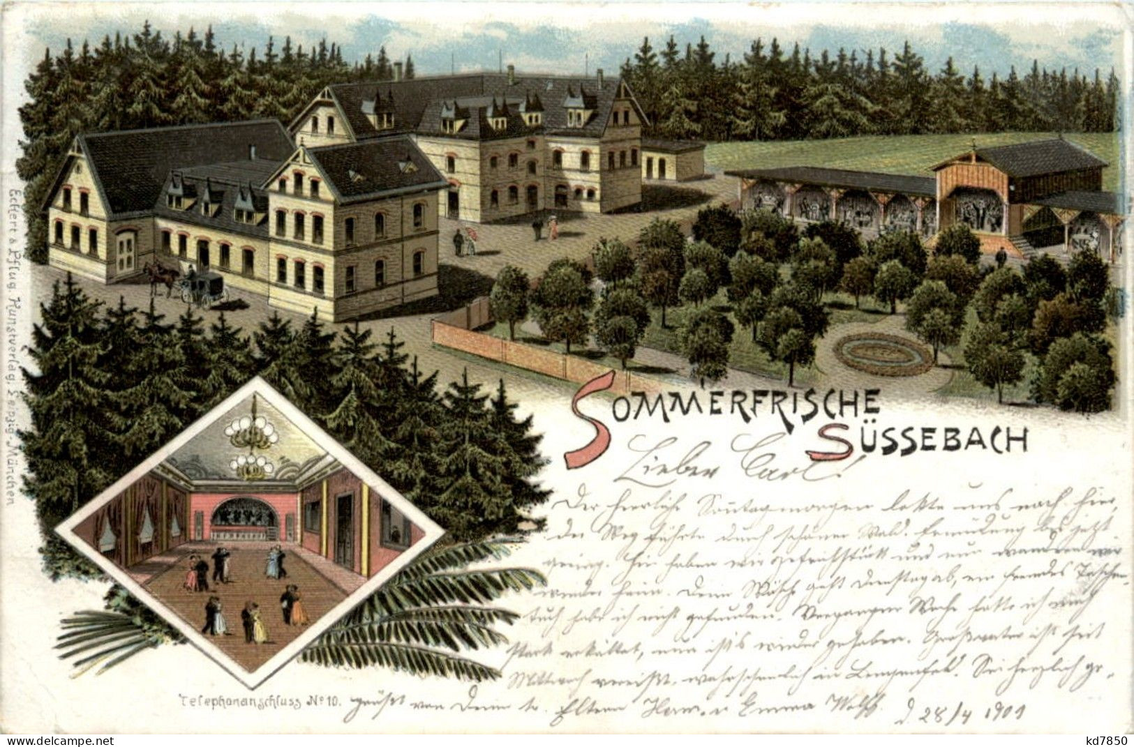 Sommerfrische Süssebach - Litho - Oelsnitz I. Vogtl.