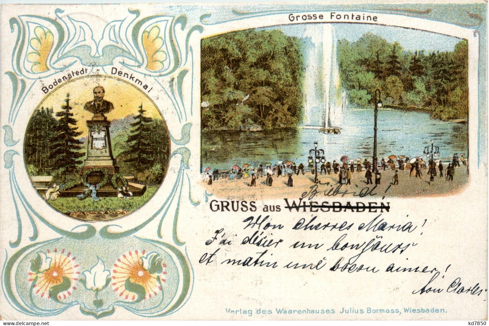 Gruss Aus Wiesbaden - Litho - Wiesbaden