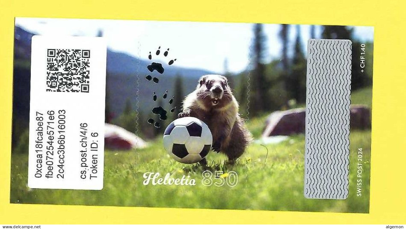 2024 Swiss Crypto Stamp 4.0 - ID 6 **   Marmotte Football Fussball Calcio Tirage 7500 Exemplaires ! - Ongebruikt
