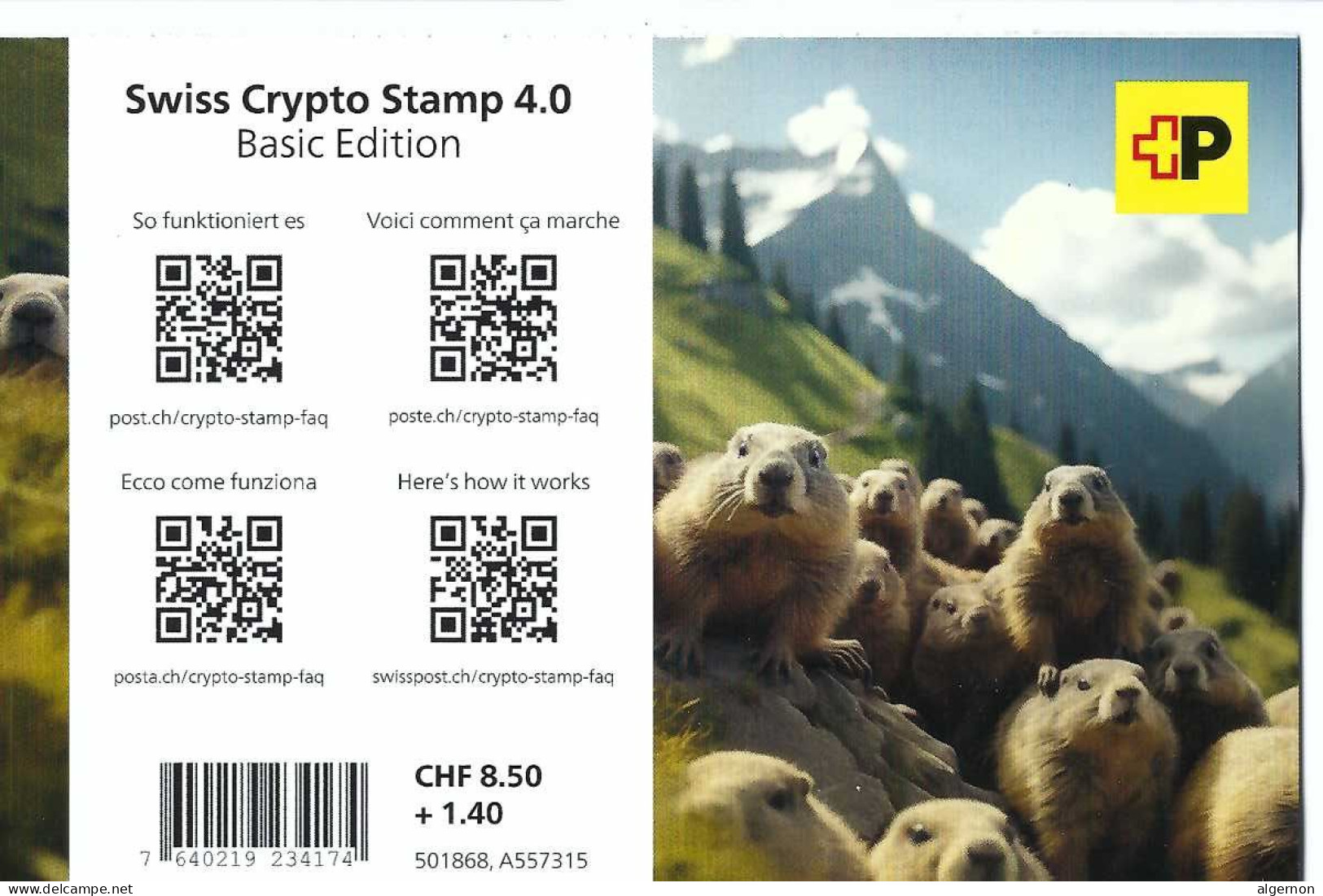 2024 Swiss Crypto Stamp 4.0 - ID 6 **   Marmotte Football Fussball Calcio Tirage 7500 Exemplaires ! - Ongebruikt