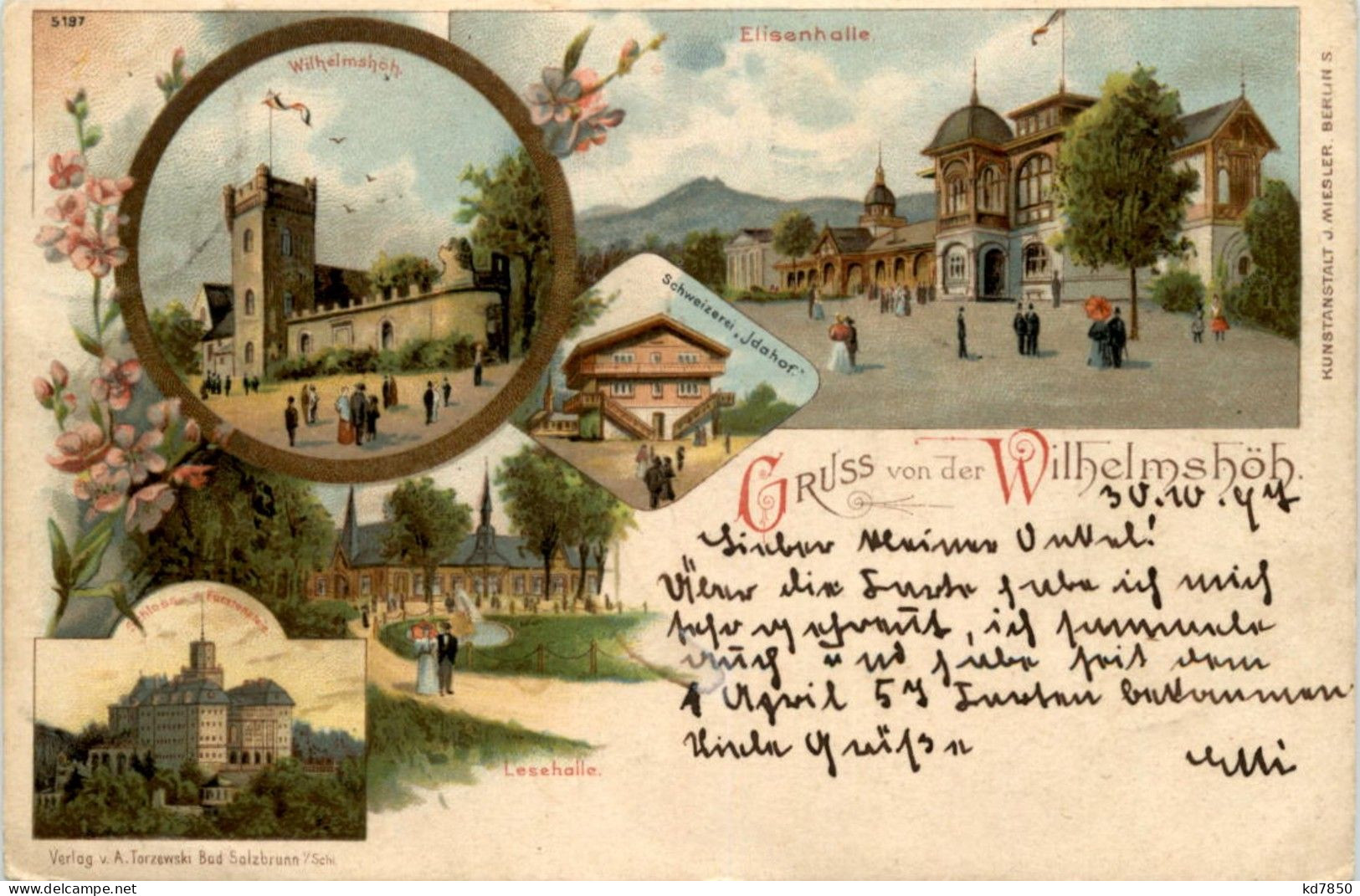 Bad Salzbrunn - Gruss Von Der Wilhelmshöh - Litho - Polonia