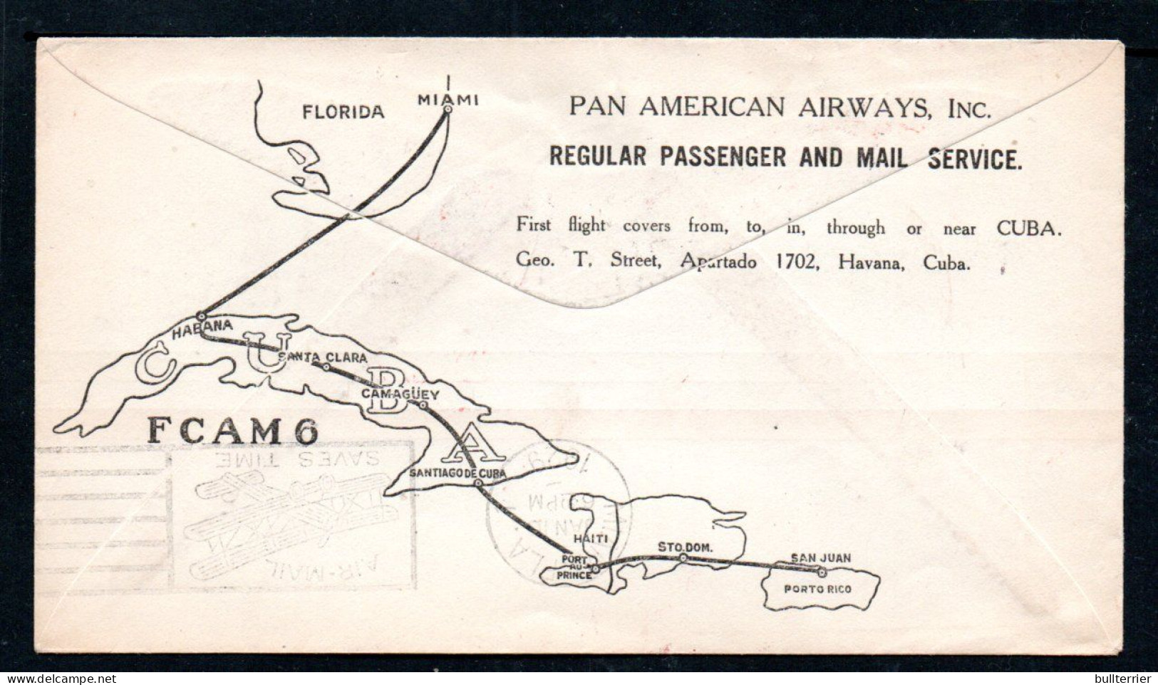 Haiti - 1929 - Miami To Puerto Rico FAM 6 Flight Cover With Cachet. - Haïti