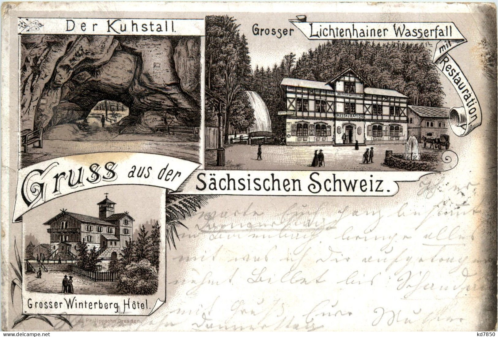 Gruss Aus Der Sächs. Schweiz - Litho 1895 - Sebnitz