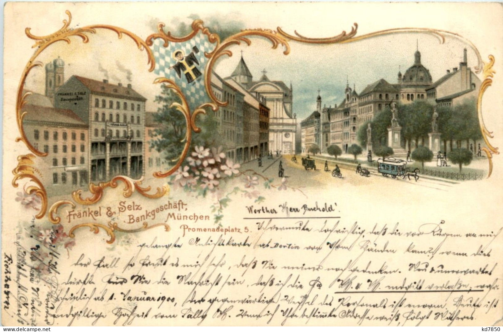 München - Frank & Selz Bankgeschäft - Litho - München