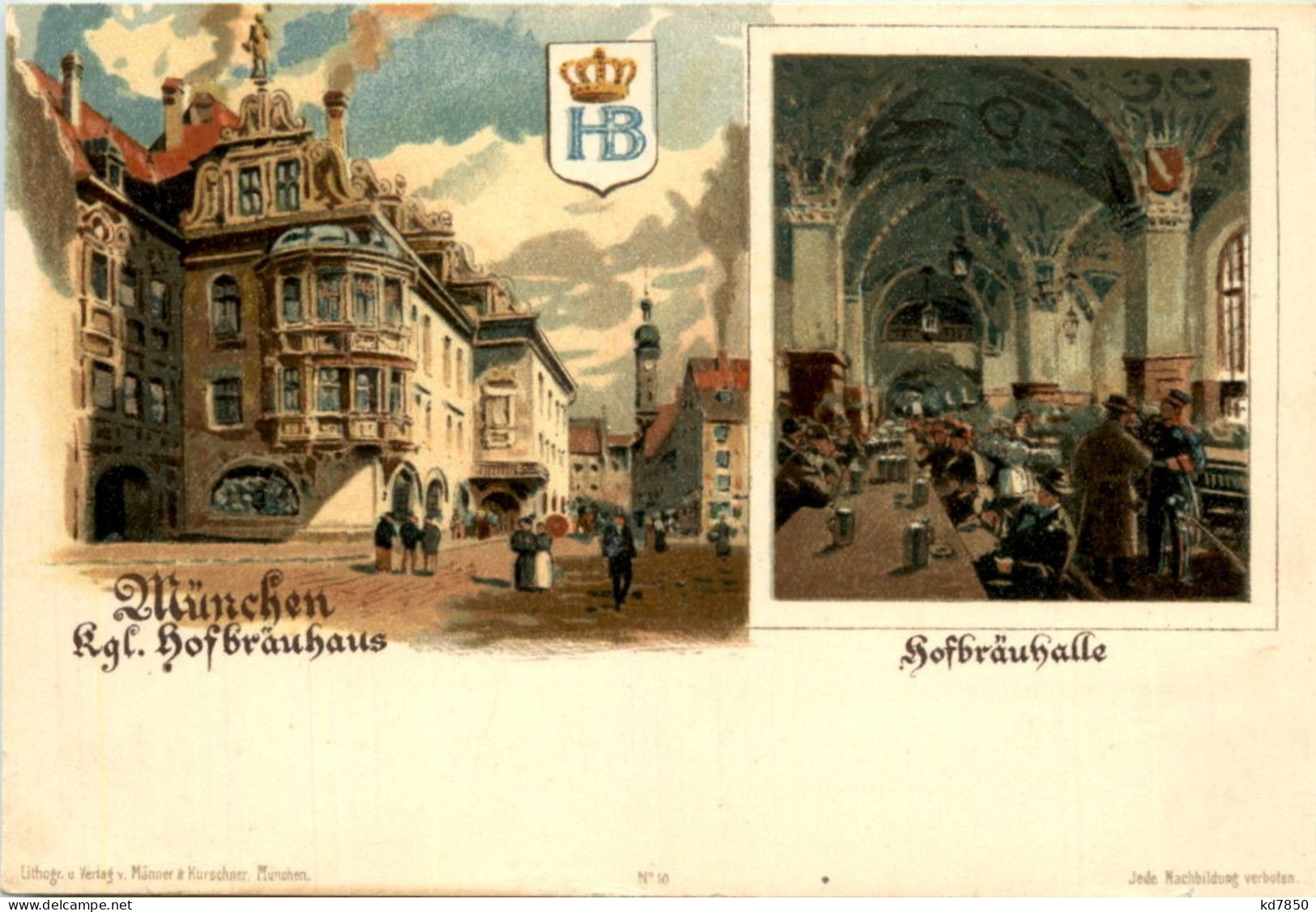 Gruss Aus München Hofbräuhaus - Litho - München