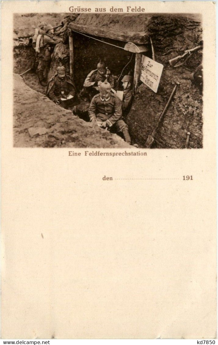 Eine Feldfernsprechstation - War 1914-18