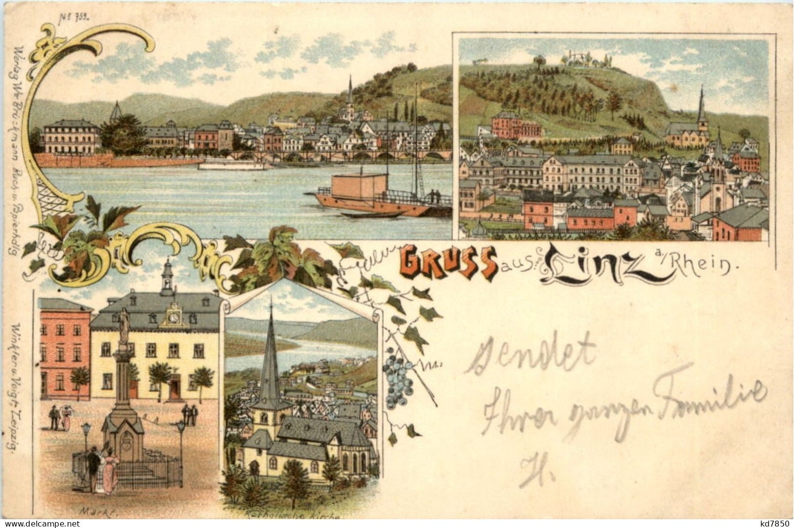 Gruss Aus Linz Am Rhein - Litho - Linz A. Rhein