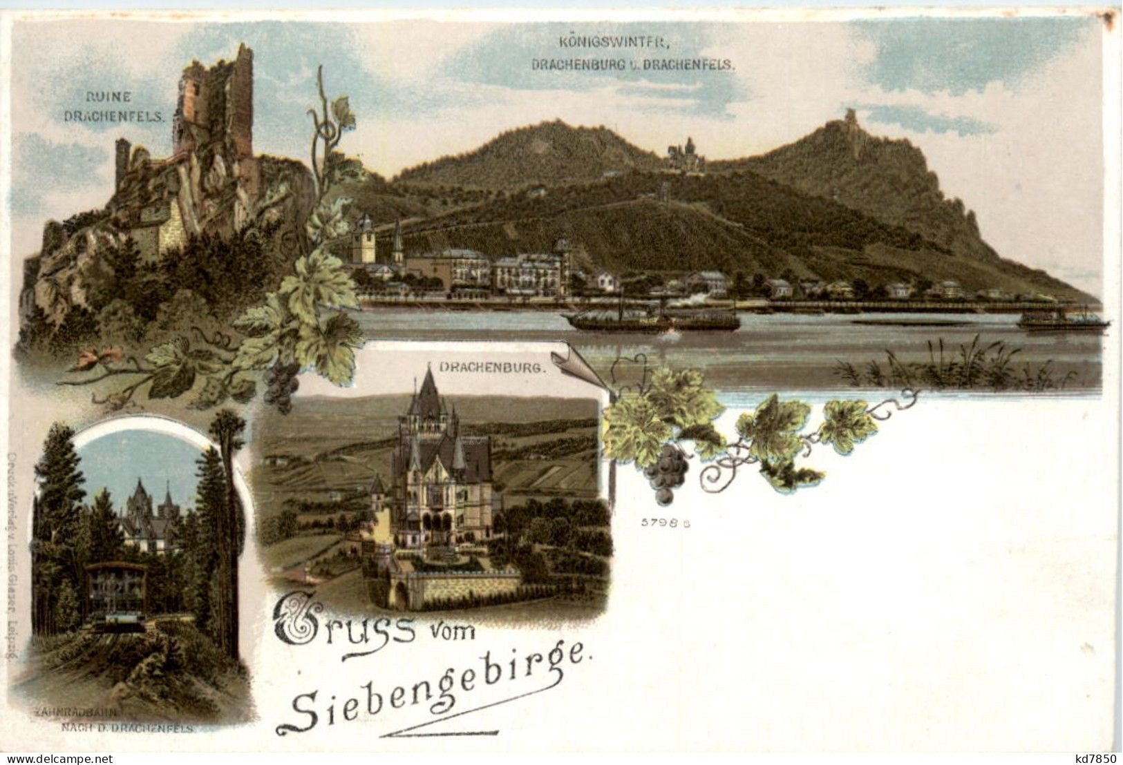 Gruss Vom Siebengebirge - Königswinter - Litho - Königswinter