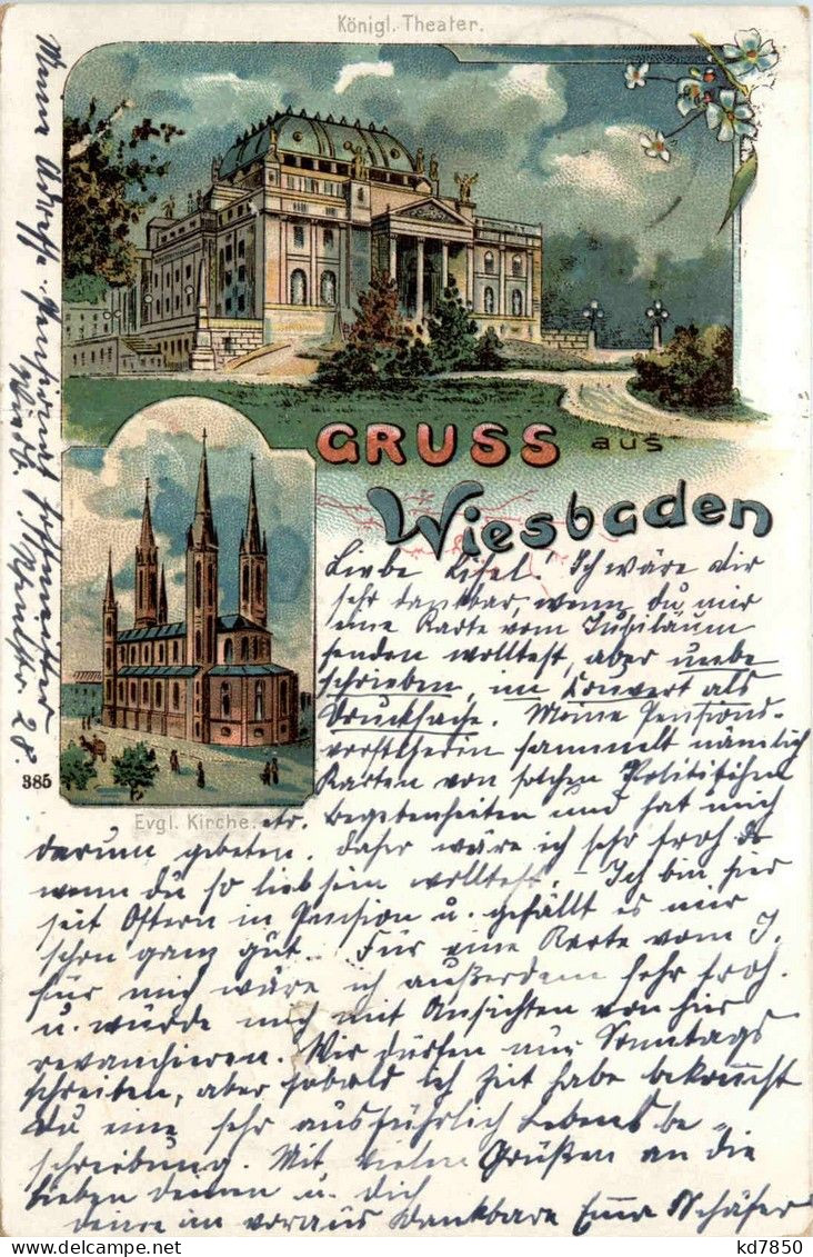 Gruss Aus Wiesbaden - Litho - Wiesbaden