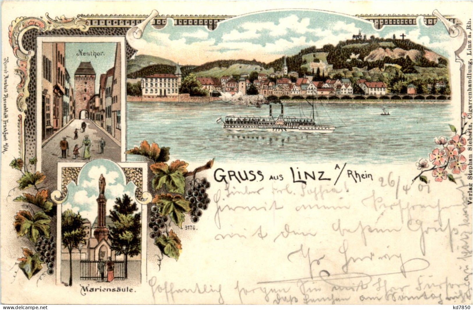 Gruss Aus Linz Am Rhein - Litho - Linz A. Rhein