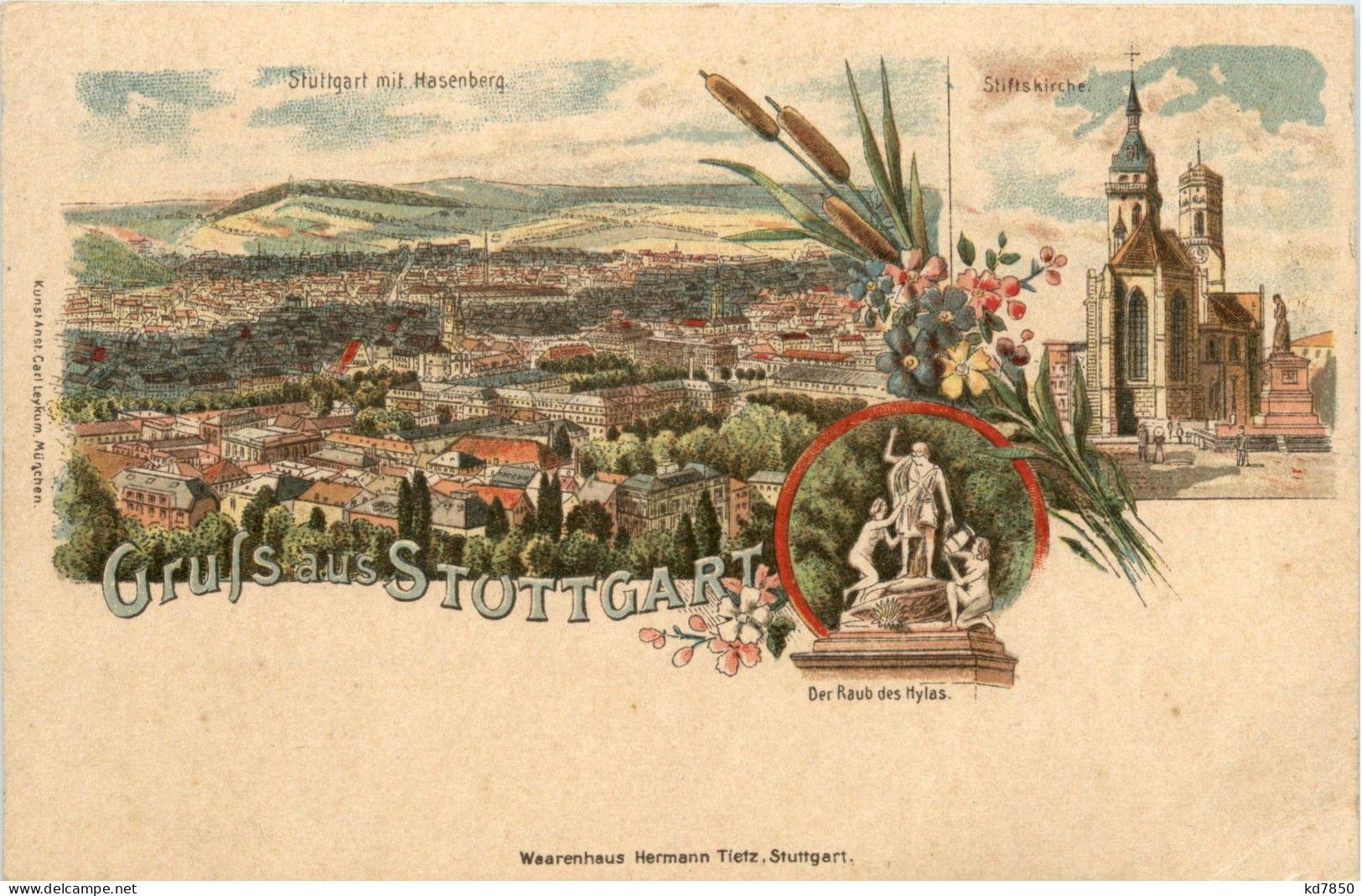 Gruss Aus Stuttgart -Litho - Stuttgart