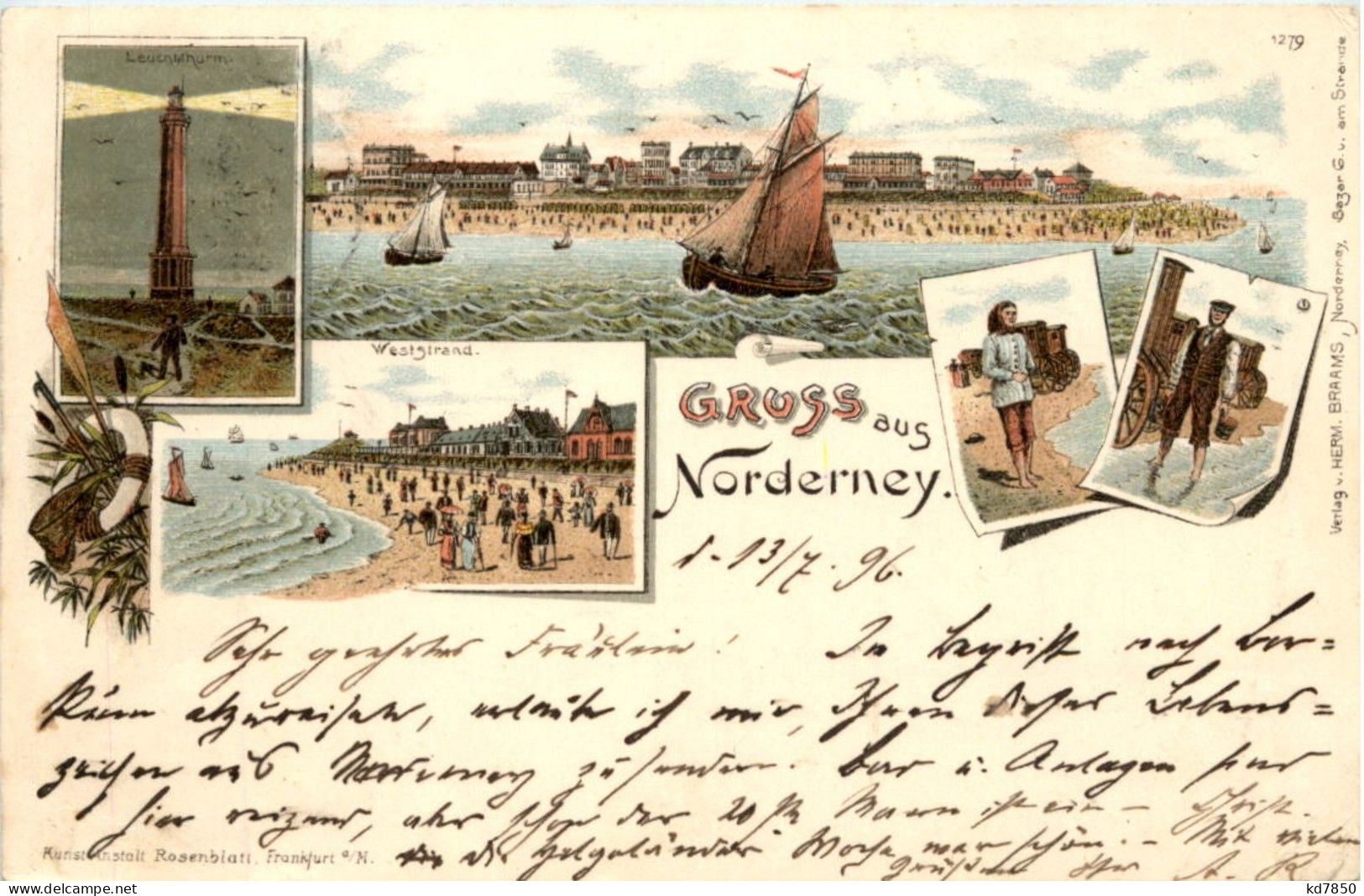 Gruss Aus Norderney - Litho 1896 - Norderney