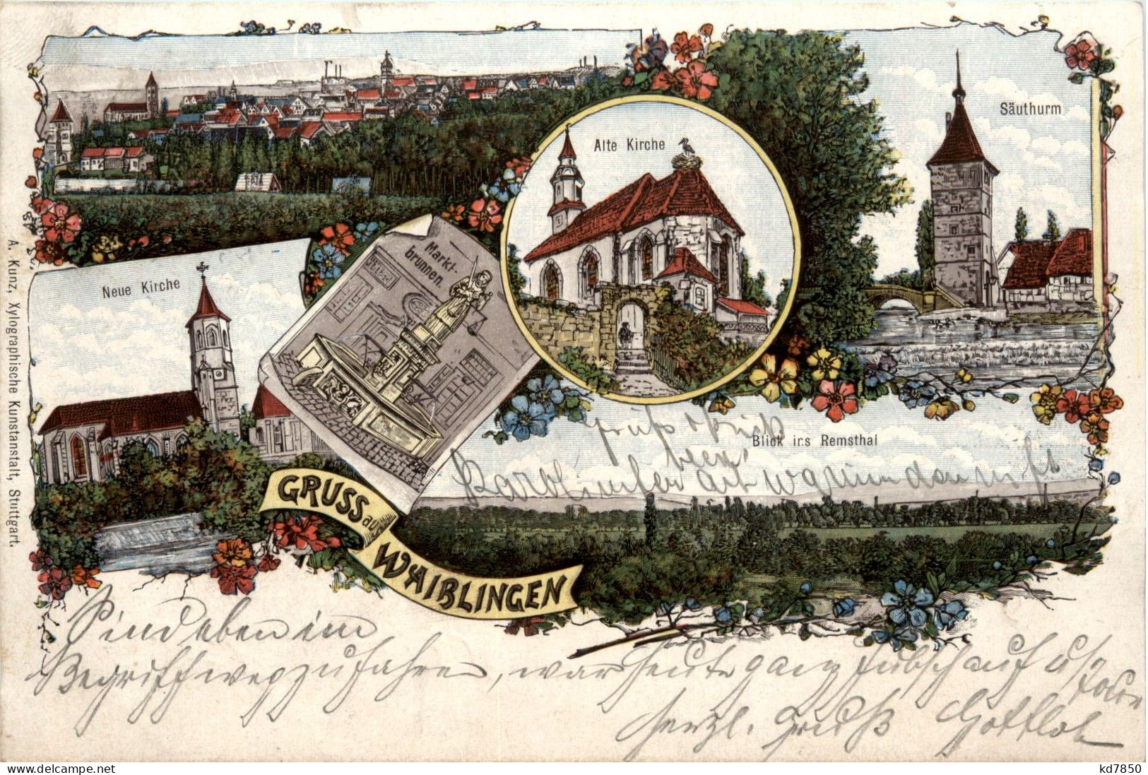 Gruss Aus Waiblingen - Litho - Waiblingen